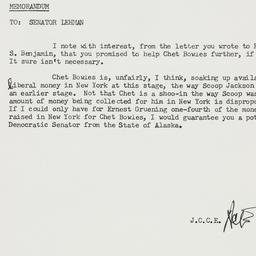 Memorandum: 1958 October 7