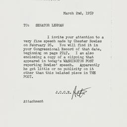 Memorandum: 1959 March 2