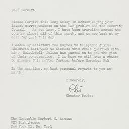 Letter: 1960 October 26