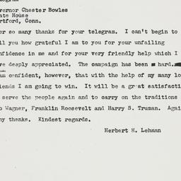 Telegram: 1949 November 7