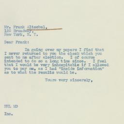 Letter: 1939 March 9