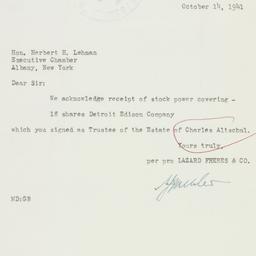 Letter: 1941 October 14