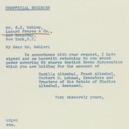 Letter: 1939 March 9