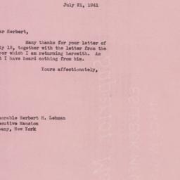 Letter: 1941 July 21