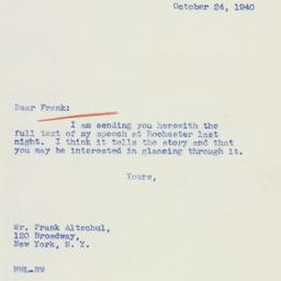 Letter: 1940 October 24