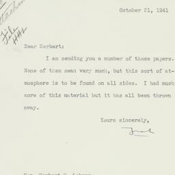 Letter: 1941 October 21