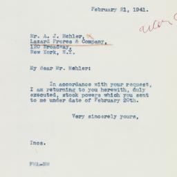 Letter: 1941 February 21