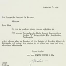 Letter: 1940 November 6