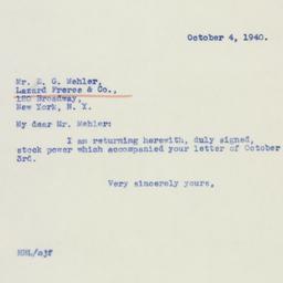 Letter: 1940 October 4