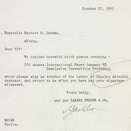 Letter: 1941 October 27