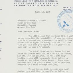 Letter: 1940 April 15