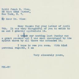 Letter: 1939 April 10