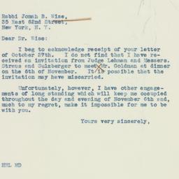 Letter: 1937 October 29