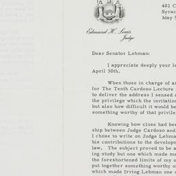 Letter: 1951 May 5