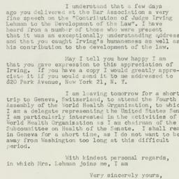 Letter: 1951 April 30