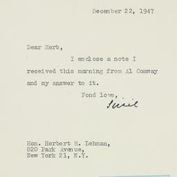 Letter: 1947 December 22