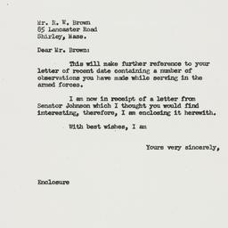 Letter: 1951 August 23