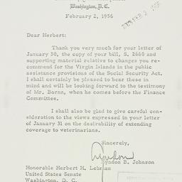 Letter: 1956 February 2