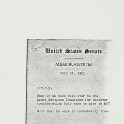 Memorandum: 1951 July 21