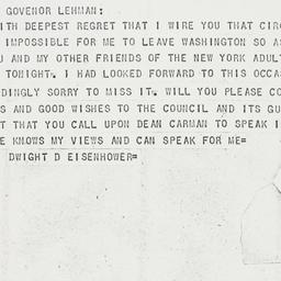 Telegram: 1948 December 1