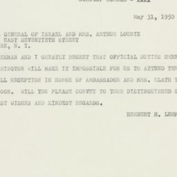 Telegram: 1950 May 31