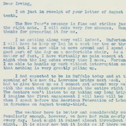 Letter: 1938 August 11