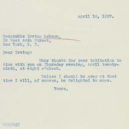 Letter: 1937 April 16