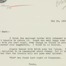Letter: 1934 May 24