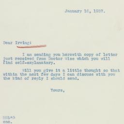 Letter: 1937 January 16