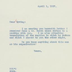 Letter: 1937 April 1