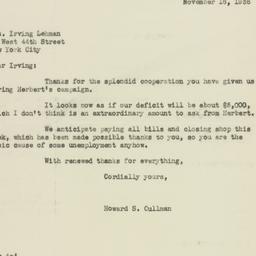 Letter: 1936 November 16