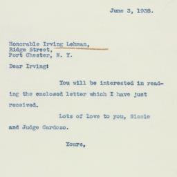 Letter: 1938 June 3