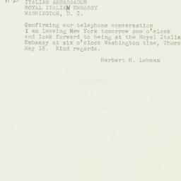 Telegram: 1946 May 15