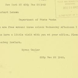 Telegram: 1942 December 28