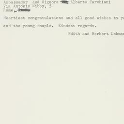 Telegram: 1954 October 12
