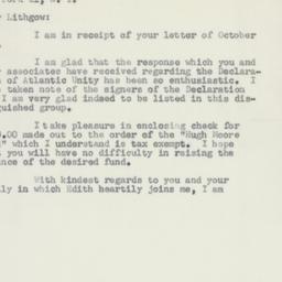 Letter: 1954 October 6