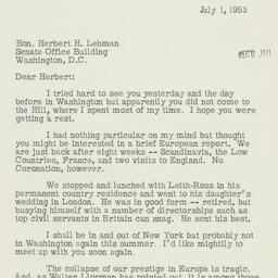 Letter: 1953 July 1