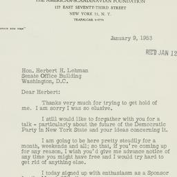 Letter: 1953 January 9
