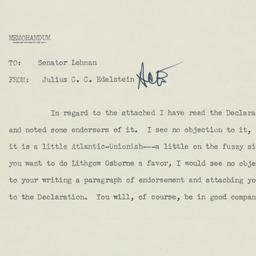 Memorandum: 1954 September 11
