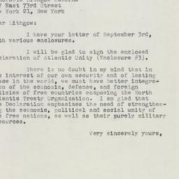 Letter: 1954 September 14