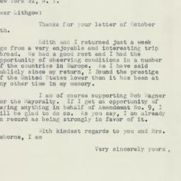 Letter: 1953 October 12