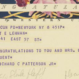 Telegram: 1950 November 6