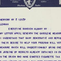 Telegram: 1937 April 8