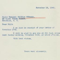 Letter: 1942 November 18