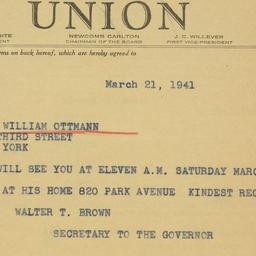 Telegram: 1941 March 21