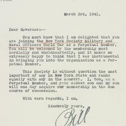 Letter: 1941 March 3