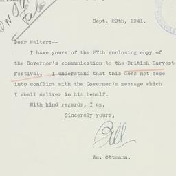 Letter: 1941 September 29