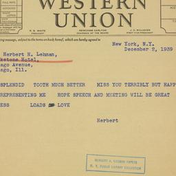 Letter: 1939 December 2