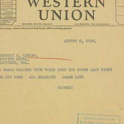 Letter: 1936 August 6