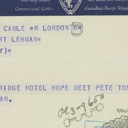 Telegram: 1943 April 9